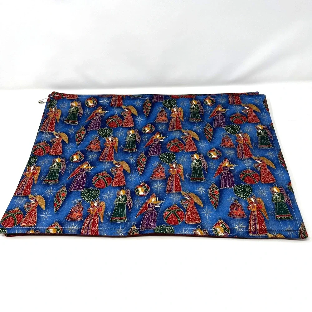Handmade Placemats Set of 4 Christmas Ornament Fabric by Hancock Minnesota 18x13